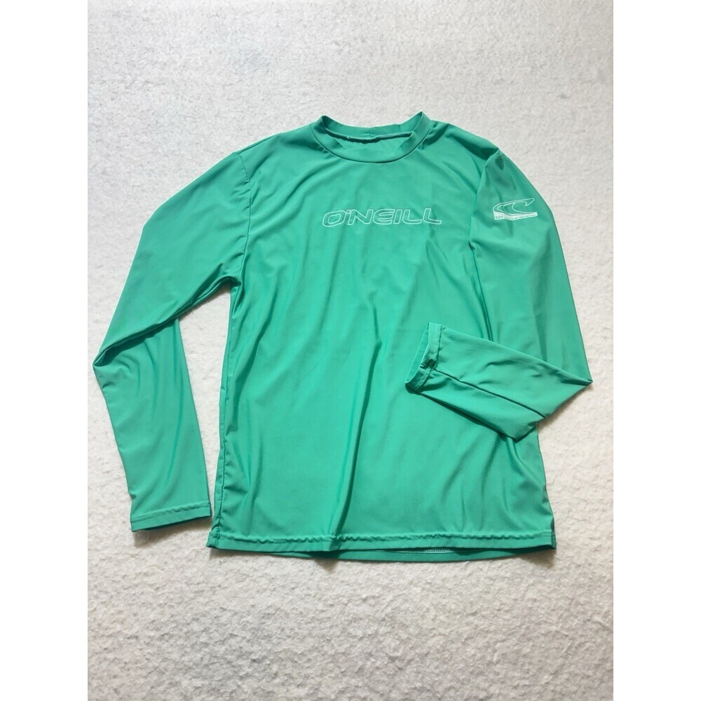 O'Neill Basic Skin Long Sleeve Shirt UV 50+ Sun Shirt Rash Guard Green Size 14